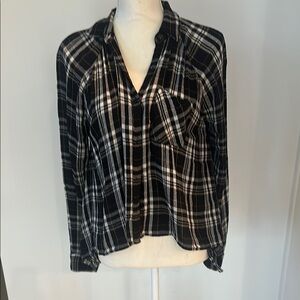 Abound Black and White Plaid Button Down Shirt